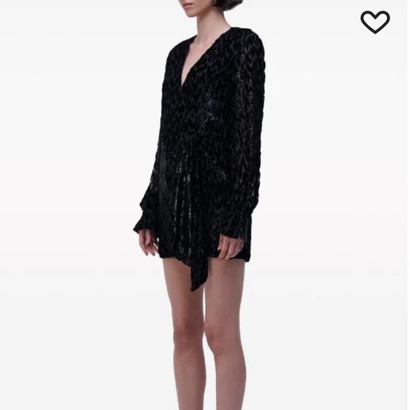 Simkhai Camryn V-neck wrap dress black - Picture 3 of 10